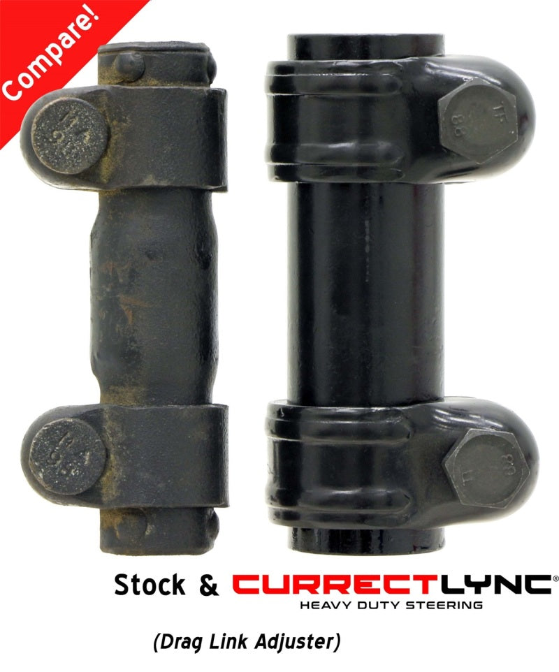 RockJock TJ/LJ/XJ/MJ Currectlync Steering System Bolt-On w/ 1 1/4in Dia. Tie Rod/Forged Drag Link Steering Knuckles & Spindles RockJock