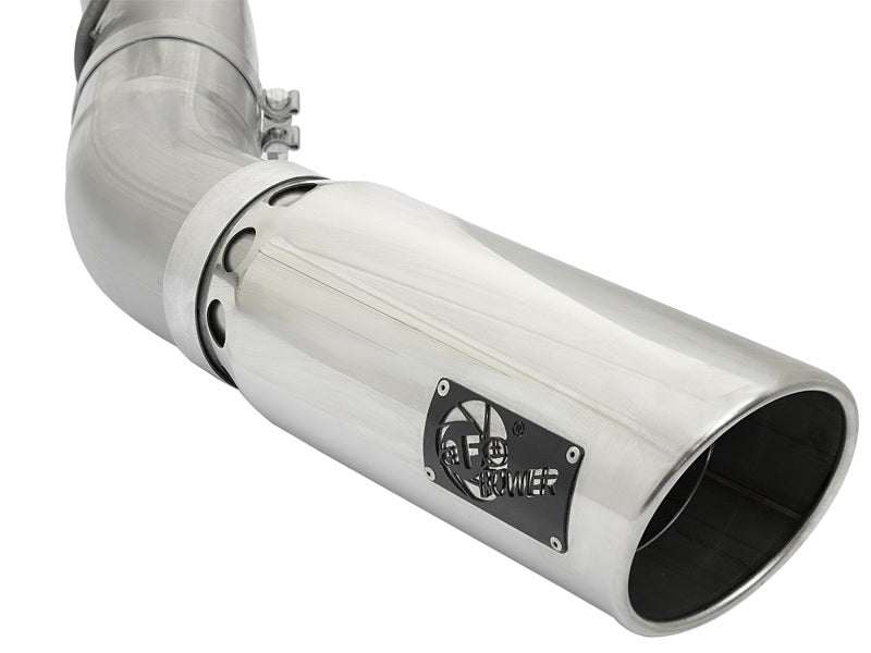 aFe ATLAS 5in DPF-Back Aluminized Steel Exhaust System w/Polished Tips 2017 GM Duramax 6.6L (td) L5P DPF Back aFe