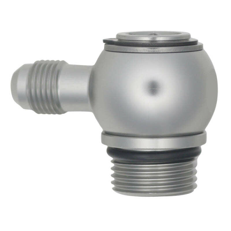DeatschWerks 10AN ORB Male to 6AN Male Flare Low Profile 90-Degree Swivel - Anodized DW Titanium Fittings DeatschWerks