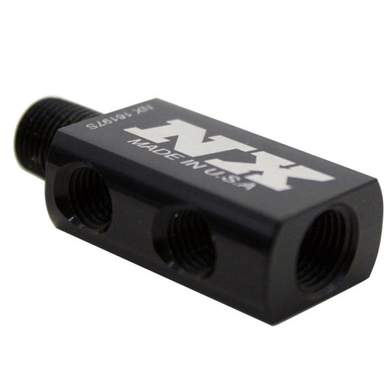 Nitrous Express Compact Distribution Block w/Gauge Port Distribution Blocks Nitrous Express