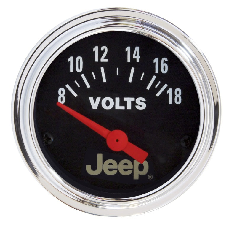 Autometer Jeep 52mm 8-18 Volts Short Sweep Electronic Voltmeter Gauge Gauges AutoMeter