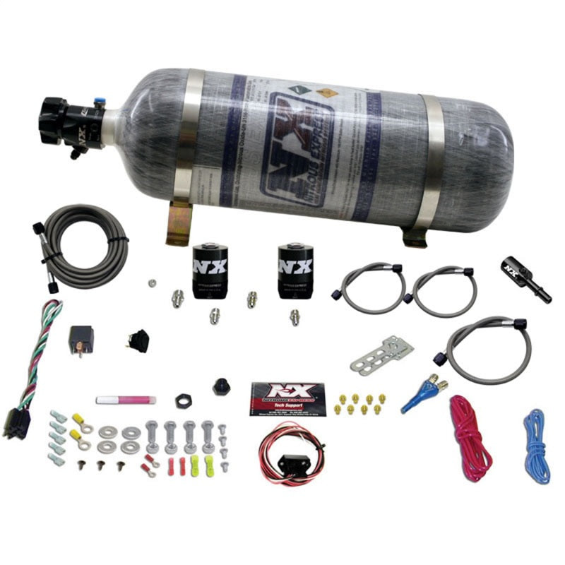 Nitrous Express 11-15 Ford Mustang GT 5.0L Coyote Single Nozzle Nitrous Kit (35-150HP) w/Comp Bottle Nitrous Systems Nitrous Express