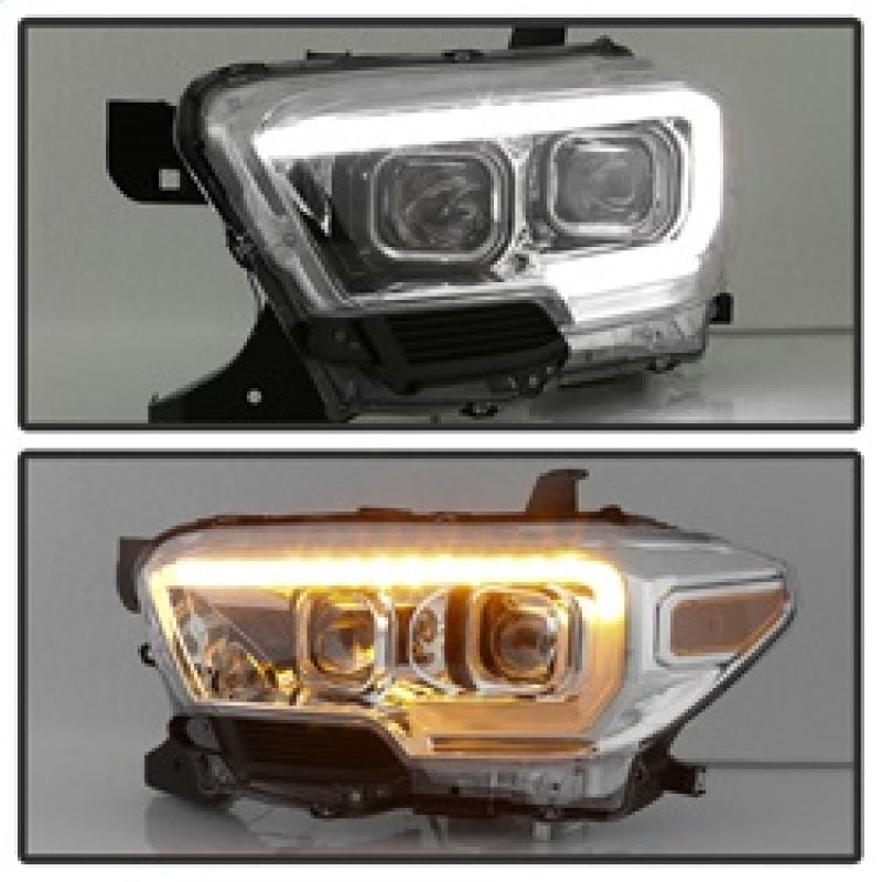 xTune Toyota Tacoma 16-18 DRL Light Bar Projector Headlights - Chrome PRO-JH-TTA16-LBDRL-C Headlights SPYDER