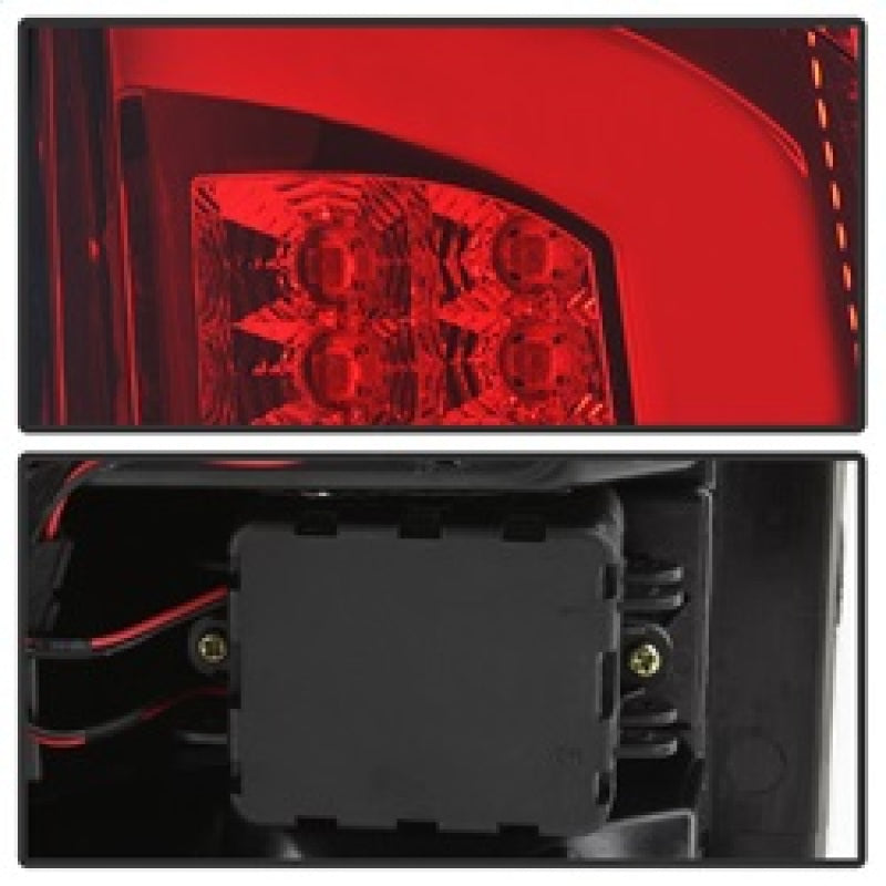 Spyder 07-09 Dodge Ram 2500/3500 V3 Light Bar LED Tail Lights - Red Clear (ALT-YD-DRAM06V3-LBLED-RC) Tail Lights SPYDER