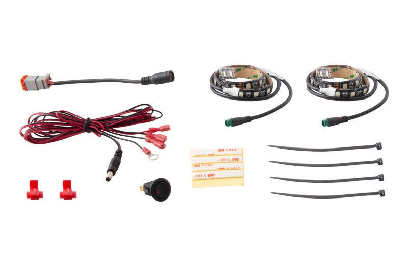 Diode Dynamics RGBW Footwell Strip Kit 2pc Multicolor Light Strip LED Diode Dynamics