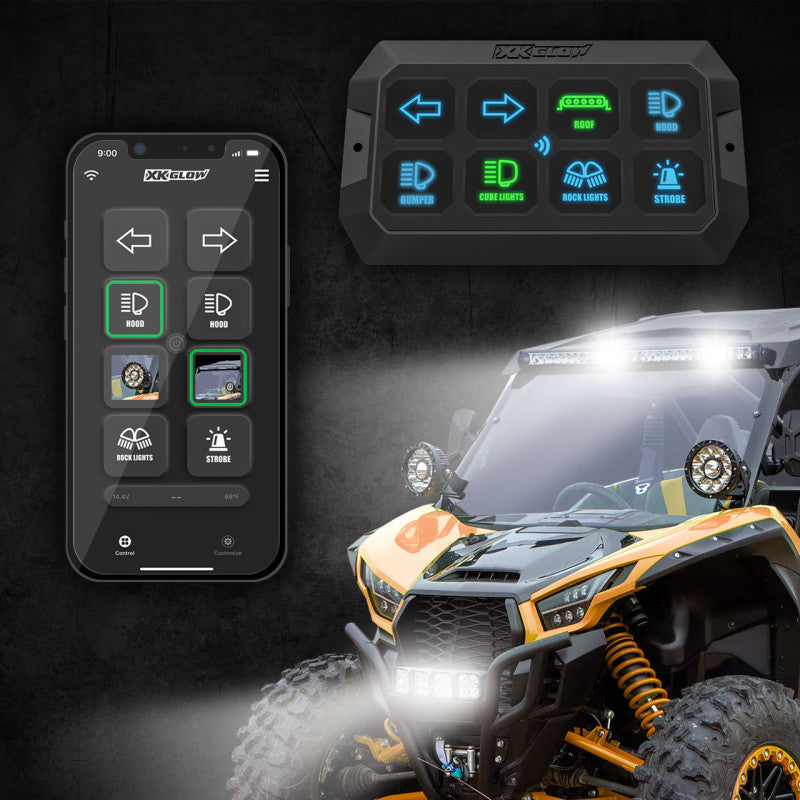 XK Glow XKcommand Bluetooth Switch Panel for Lights 12V Accessory Offroad Switch Panels XKGLOW