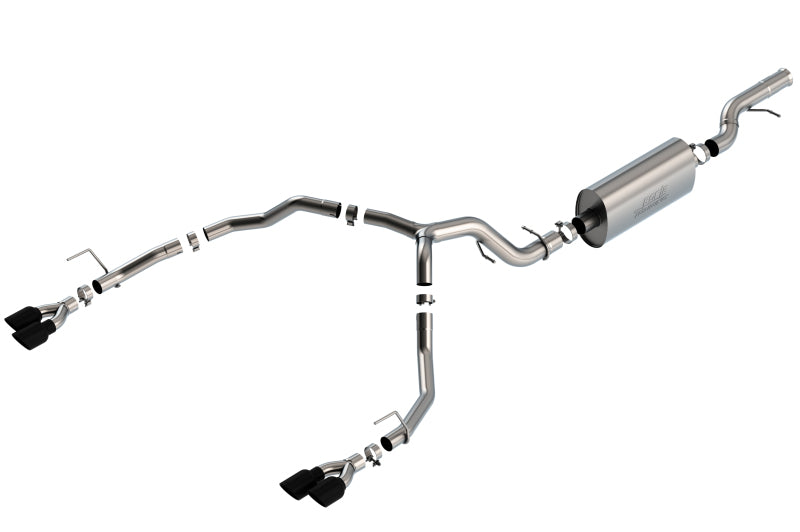 Borla 21-22 Chevrolet Tahoe 6.2L V8 2/4WD 4DR T-304 SS Touring Cat-Back Exhaust w/ Black Chrome Tips Catback Borla