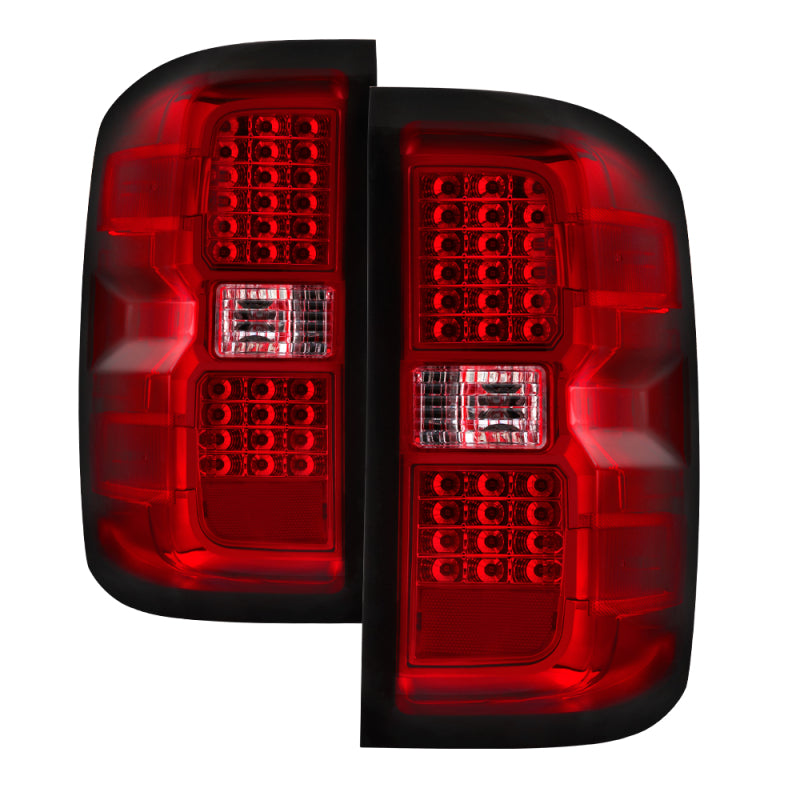 xTune Chevy 1500 14-16 / Silverado 2500HD/3500HD LED Tail Lights - Red Clear ALT-JH-CS14-LED-RC Tail Lights SPYDER
