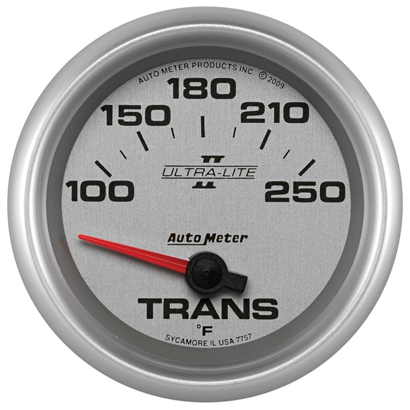 AutoMeter Gauge Transmission Temp 2-5/8in. 100-250 Deg. F Electric Ultra-Lite II Gauges AutoMeter