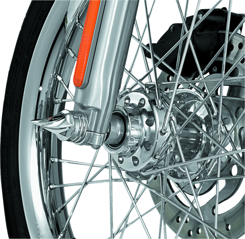 Kuryakyn Twisted Axle Caps Chrome Hardware - Singles Kuryakyn