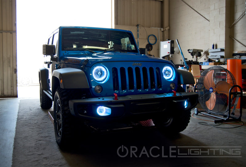 Oracle Jeep Wrangler JK 07-17 LED Waterproof Halo Kit - White Fog Lights ORACLE Lighting