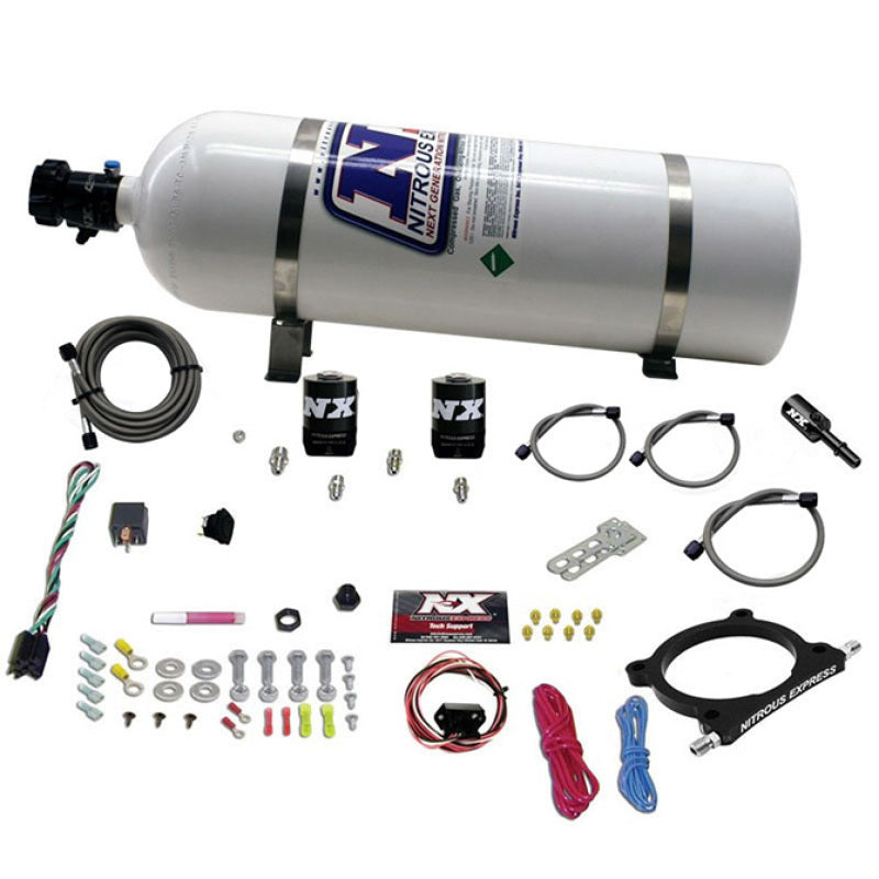 Nitrous Express 11-15 Ford Mustang GT 5.0L High Output Nitrous Plate Kit (50-250HP) w/15lb Bottle Nitrous Systems Nitrous Express