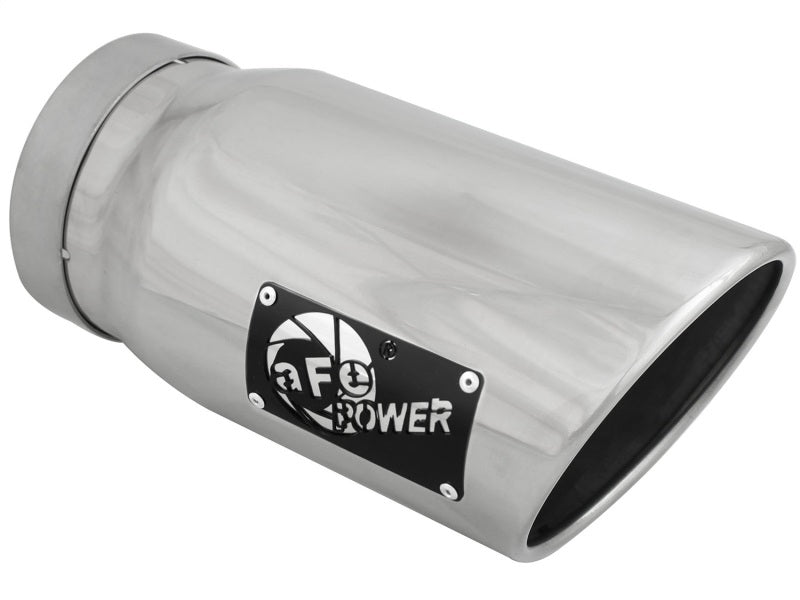 aFe Diesel Exhaust Tip Bolt On Polished 5in Inlet x 6in Outlet x 12in Long Catback aFe