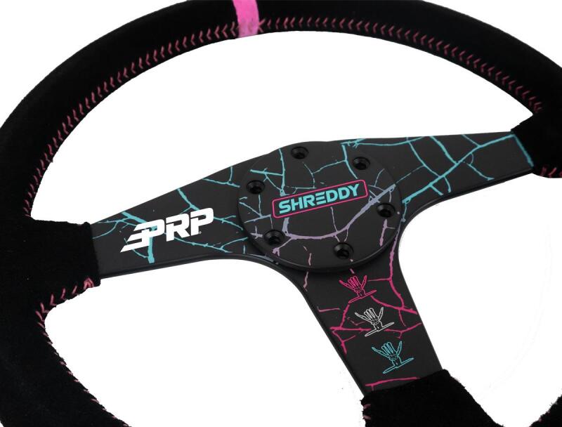 PRP Shreddy Flat Suede Steering Wheel - Cracked Steering Wheels PRP Seats