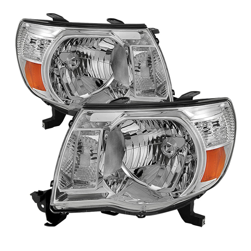 xTune Toyota Tacoma 05-11 Amber Crystal Headlights Chrome HD-JH-TT05-AM-C Headlights SPYDER