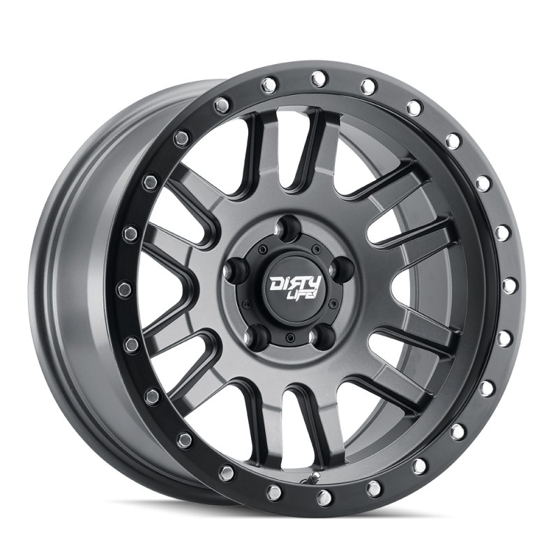 Dirty Life 9309 Canyon Pro 17x9/5x127 BP/-38mm Offset/71.5mm Hub Satin Graphite Wheel - Beadlock Wheels - Cast Dirty Life
