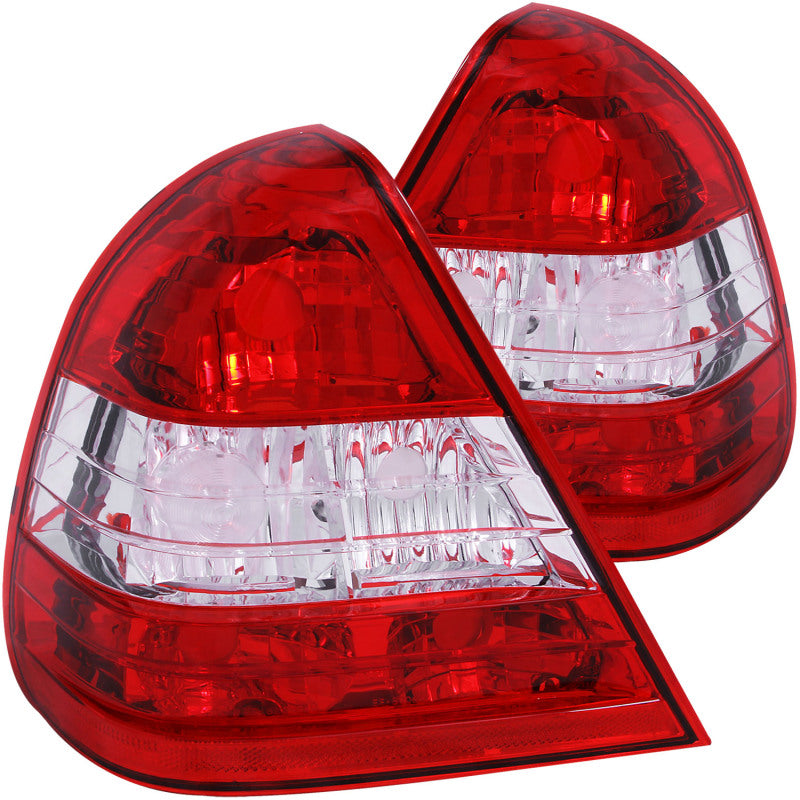 ANZO 1994-2000 Mercedes Benz C Class W202 Taillights Red/Clear Tail Lights ANZO