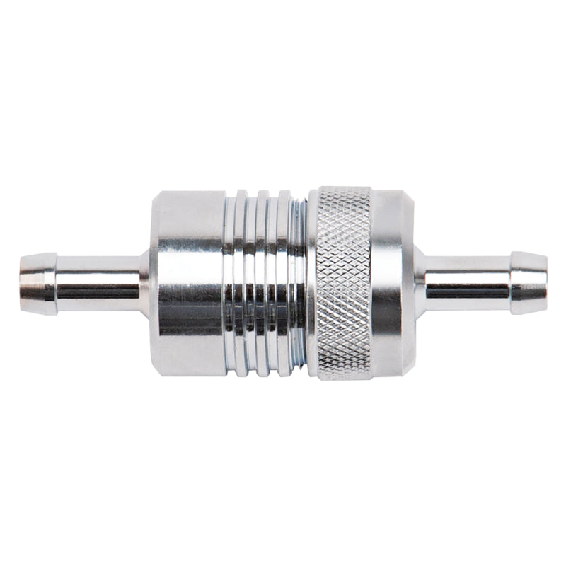 Russell Performance Chrome Street Fuel Filter (3in Length 1-1/8in diameter 5/16in inlet/outlet) Fuel Filters Russell
