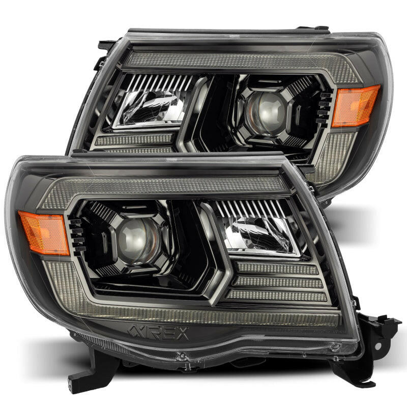 AlphaRex 05-11 Toyota Tacoma PRO-Series Projector Headlights Plank Style Design Alpha Black w/DRL Headlights AlphaRex