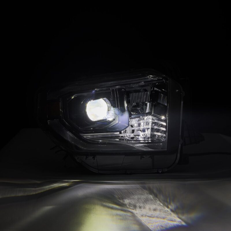 AlphaRex 14-21 Toyota Tundra LUXX-Series LED Proj Headlights Alpha-Blk w/Actv Light & Seq. Sig + DRL Headlights AlphaRex