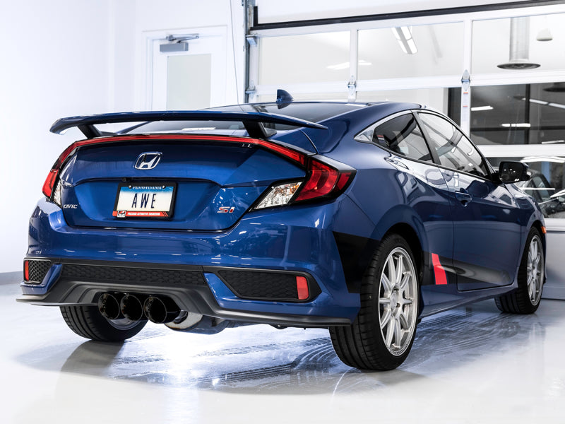 AWE Tuning Honda Civic Si 10th Gen 1.5L Turbo Dual-to-Triple Tip Conversion Kit - Diamond Black Tip Catback AWE Tuning