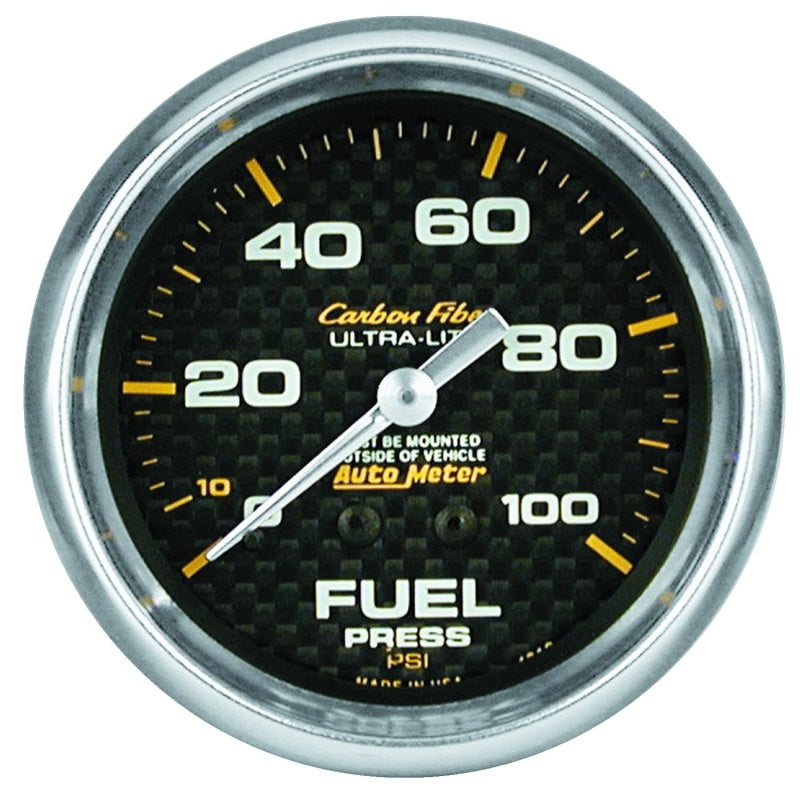 Autometer Carbon Fiber 66.7mm 100 PSI Mechanical Oil Pressure Gauge Gauges AutoMeter