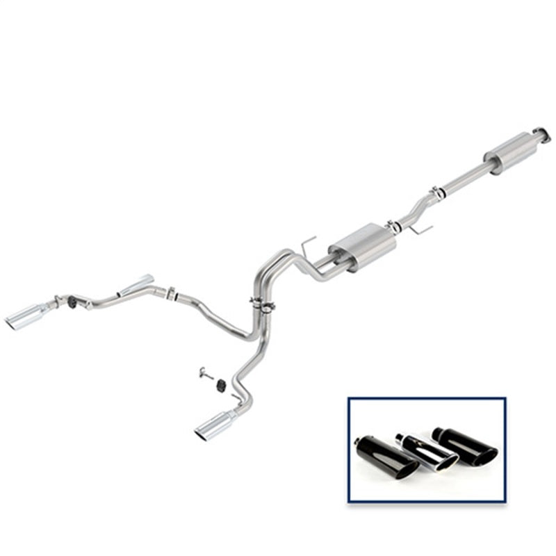 Ford Racing 15-18 F-150 5.0L Cat-Back Sport Exhaust System - Rear Exit Chrome Tips Catback Ford Racing