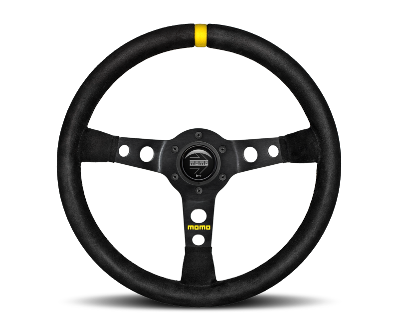 Momo MOD07 Steering Wheel 350 mm - Black Suede/Black Spokes/1 Stripe Steering Wheels MOMO