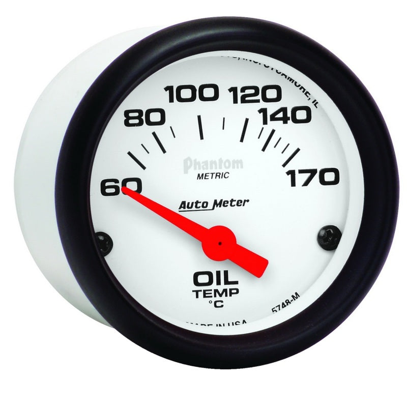 Autometer Phantom 2-1/16in 60-170 Deg F Electronic Oil Temperature Gauge Gauges AutoMeter