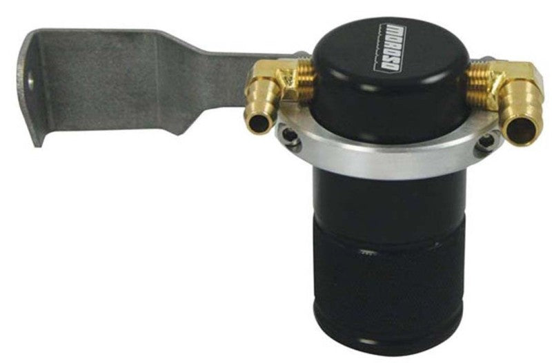 Moroso 07-14 Toyota Tundra Air/Oil Separator Catch Can - Small Body - Billet Aluminum - Black Finish Oil Catch Cans Moroso