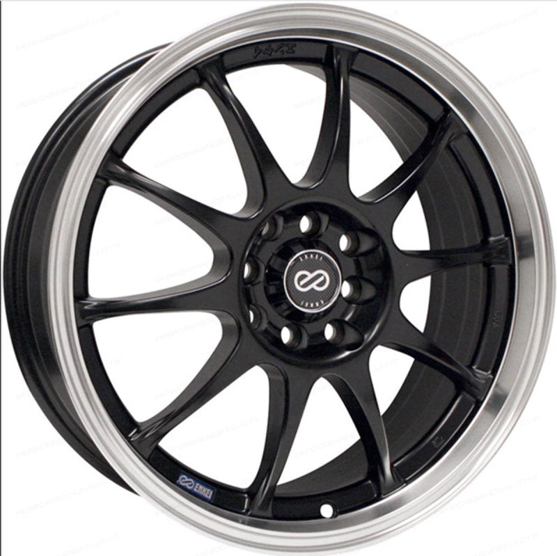 Enkei J10 15x6.5 5x100/114.3 38mm Offset 72.62mm Bore Dia Matte Black w/ Machined Lip Wheel Wheels - Cast Enkei
