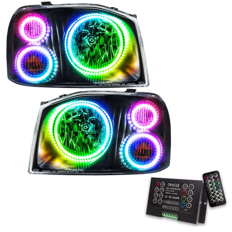 Oracle 01-04 Nissan Frontier SMD HL - Triple Halo - ColorSHIFT w/ 2.0 Controller Headlights ORACLE Lighting