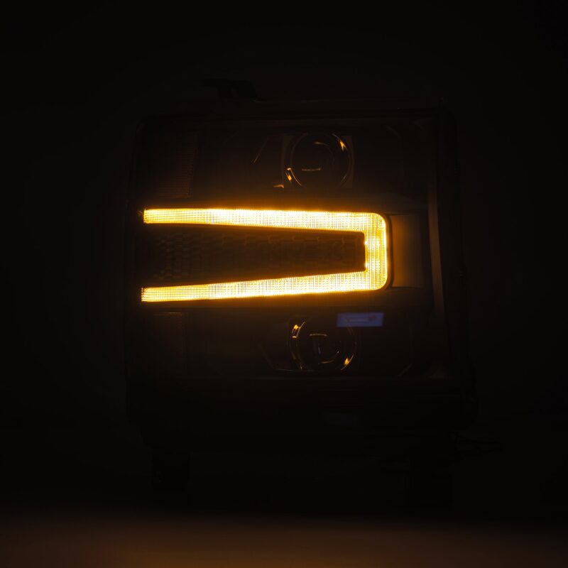 AlphaRex 16-18 Chevy 1500HD LUXX LED Proj Headlights Alpha-BK w/Seq Atv Lgt / SeqSig (Req PN 810023) Headlights AlphaRex