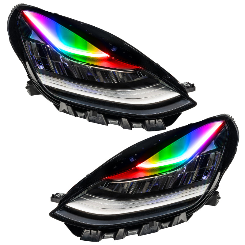 Oracle 17-21 Tesla Model 3 Headlight DRL Upgrade Kit - ColorSHIFT w/o Controller Headlights ORACLE Lighting