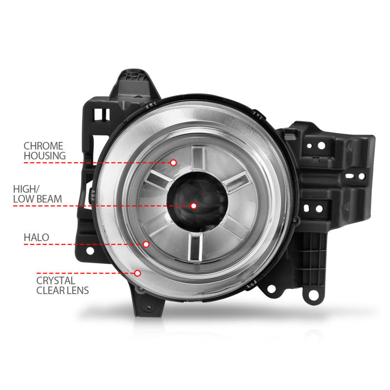 ANZO 2007-2013 Toyota Fj Cruiser Projector Headlights w/ Halo Chrome Headlights ANZO