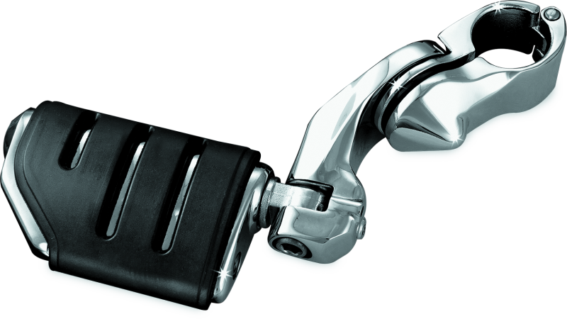 Kuryakyn Tour Tech Trident Dually 4in Back Arm With 1-1/4in Clamps Chrome Footpegs Kuryakyn