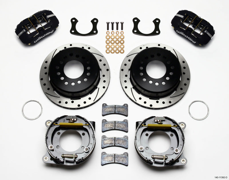 Wilwood Dynapro Low-Profile 11.00in P-Brake Kit Drilled New Big Ford 2.50in Off Staggered Mount Big Brake Kits Wilwood