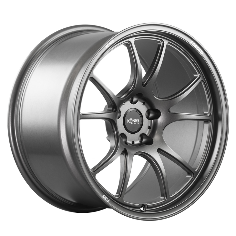 Konig Forged F3S 17x8 / 5x114.3 / ET35 - Satin Charcoal Knurled Bead Wheels - Forged Konig