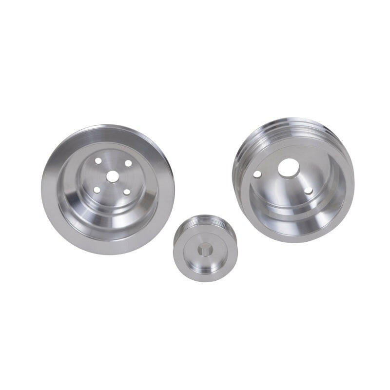 BBK 85-97 GM Truck 305 350 Underdrive Pulley Kit - Lightweight CNC Billet Aluminum (3pc) Pulleys - Crank, Underdrive BBK