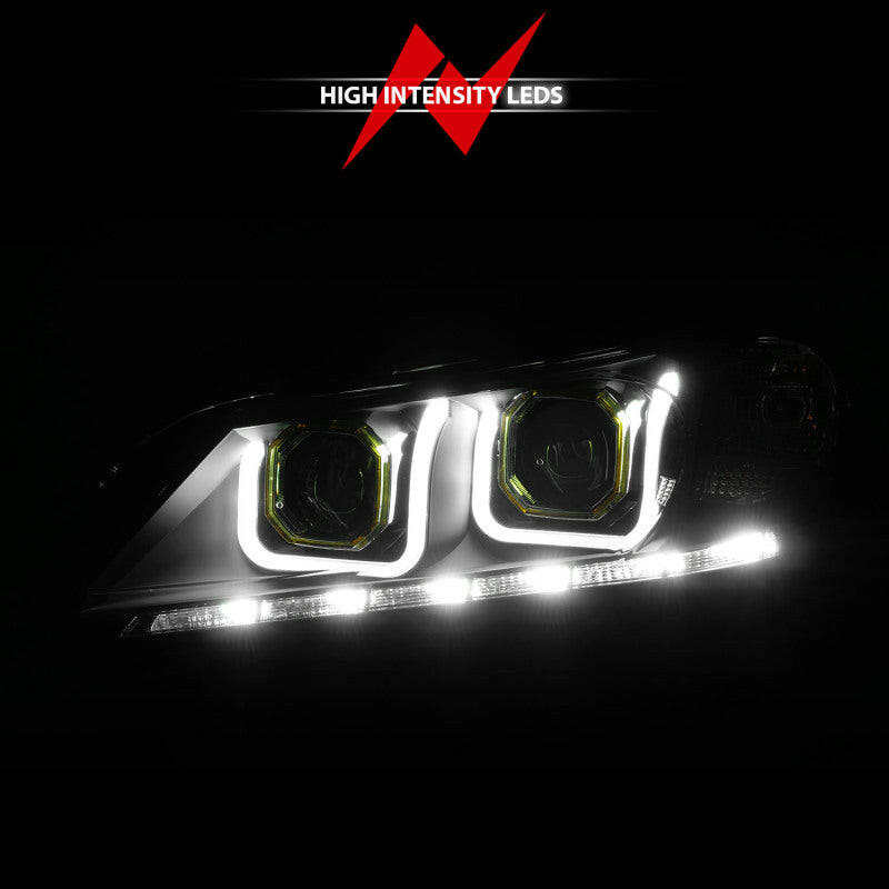 ANZO 2013-2015 Honda Accord (4dr ONLY) Projector Headlights w/ U-Bar Black Headlights ANZO