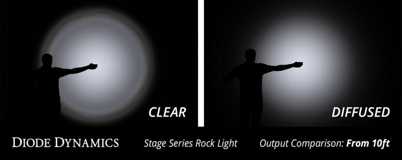 Diode Dynamics Stage Series Rock Lights - Green Clear Lens Light Accessories and Wiring Diode Dynamics