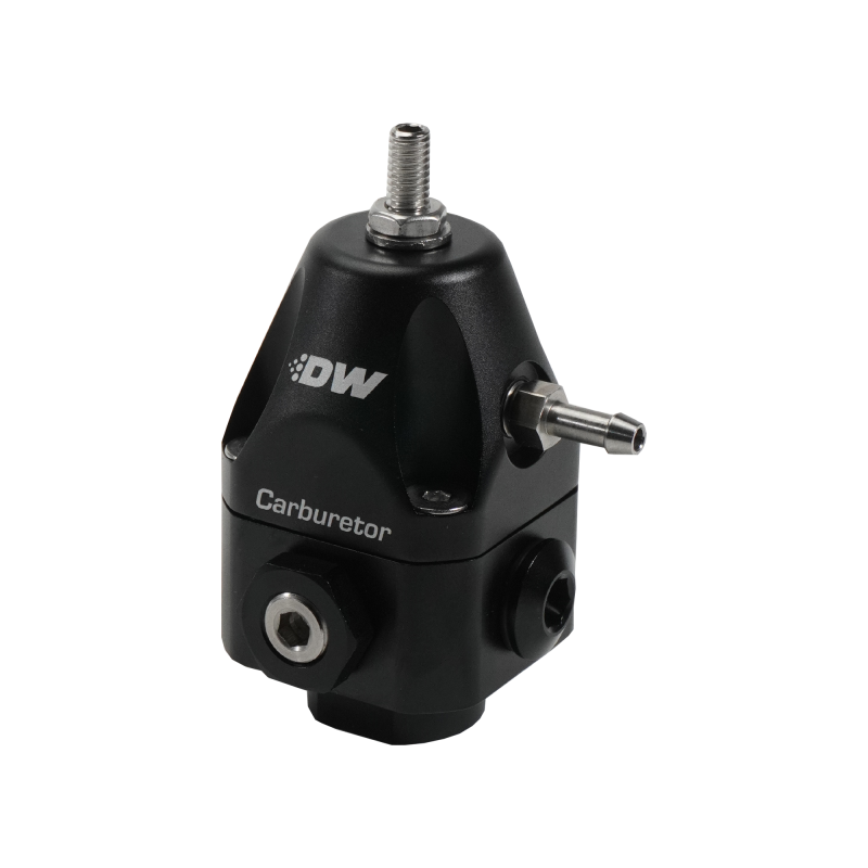 DeatschWerks Compact Carburetor Adjustable Fuel Regulator 6AN x4 Inlets - 6AN Return - Black Fuel Pressure Regulators DeatschWerks