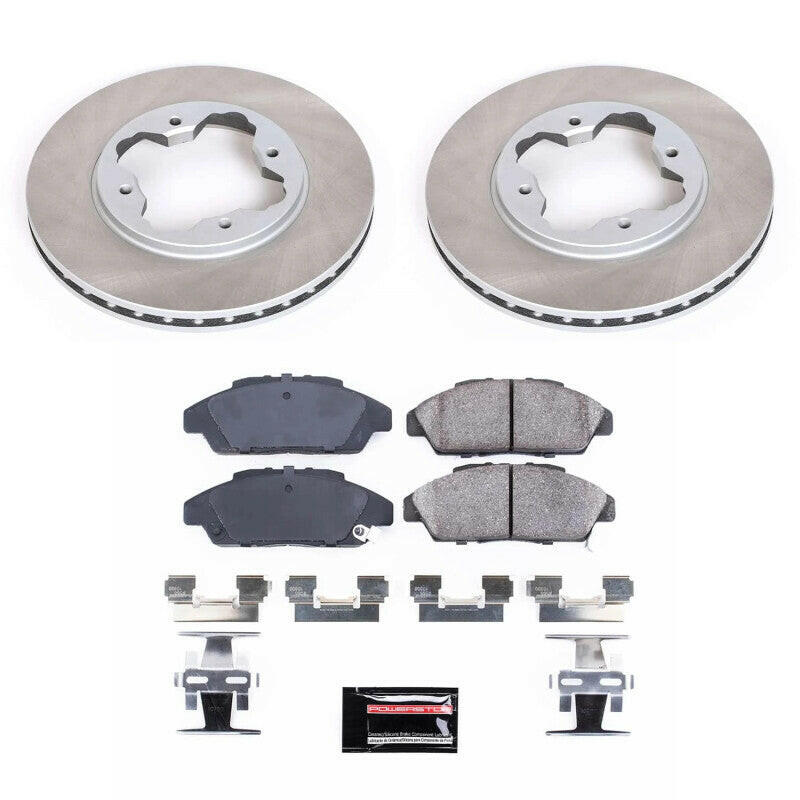 Power Stop 90-93 Honda Accord Front Semi-Coated Rotor Kit Brake Kits - Performance Blank PowerStop