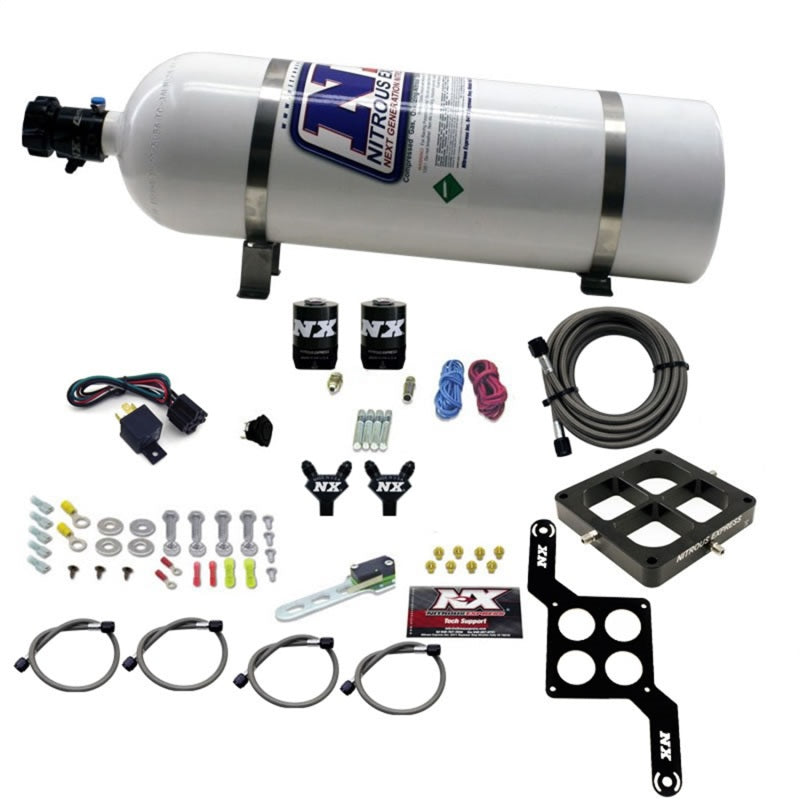 Nitrous Express Dominator Billet Crossbar Pro-Power Nitrous Kit (100-500HP) w/15lb Bottle Nitrous Systems Nitrous Express