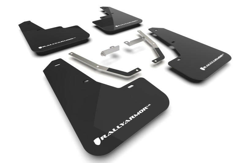 Rally Armor 24-25 Subaru Crosstrek Black UR Mud Flap White Logo Mud Flaps Rally Armor