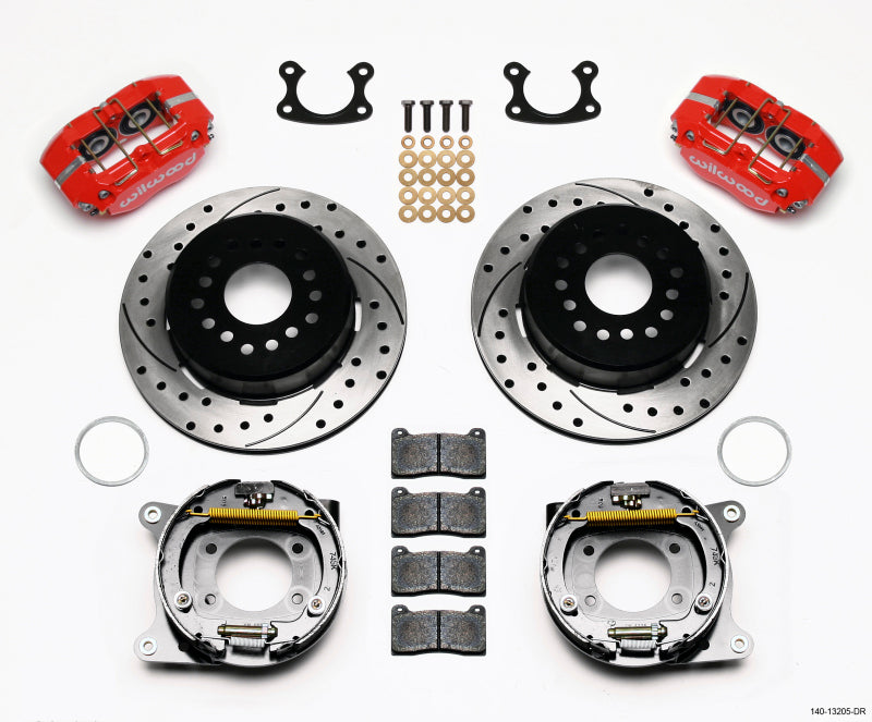 Wilwood Dynapro Dust-Boot P/S Park Brake Kit Drilled Red Small Ford 2.66in Offset Big Brake Kits Wilwood