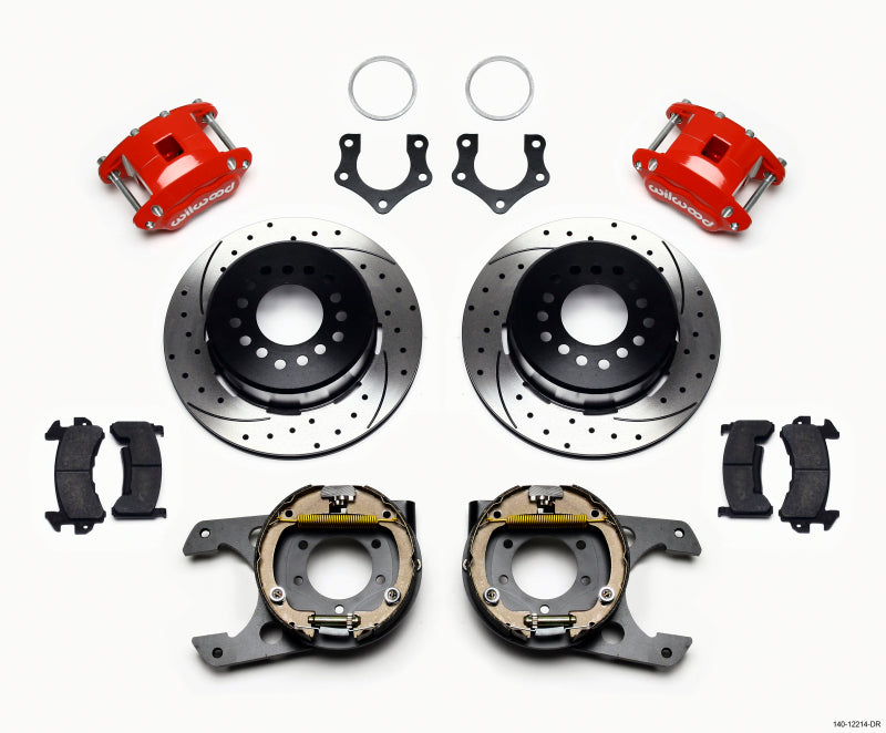 Wilwood D154 P/S P-B Kit Drilled-Red Mopar/Dana 2.36in Off w/Snap Ring Bearing Big Brake Kits Wilwood