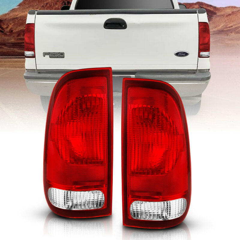ANZO 1997-2003 Ford F-150 Taillight Red/Clear Lens (OE Replacement) Tail Lights ANZO