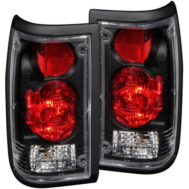 ANZO 1986-1993 Mazda B2000 Taillights Black Tail Lights ANZO