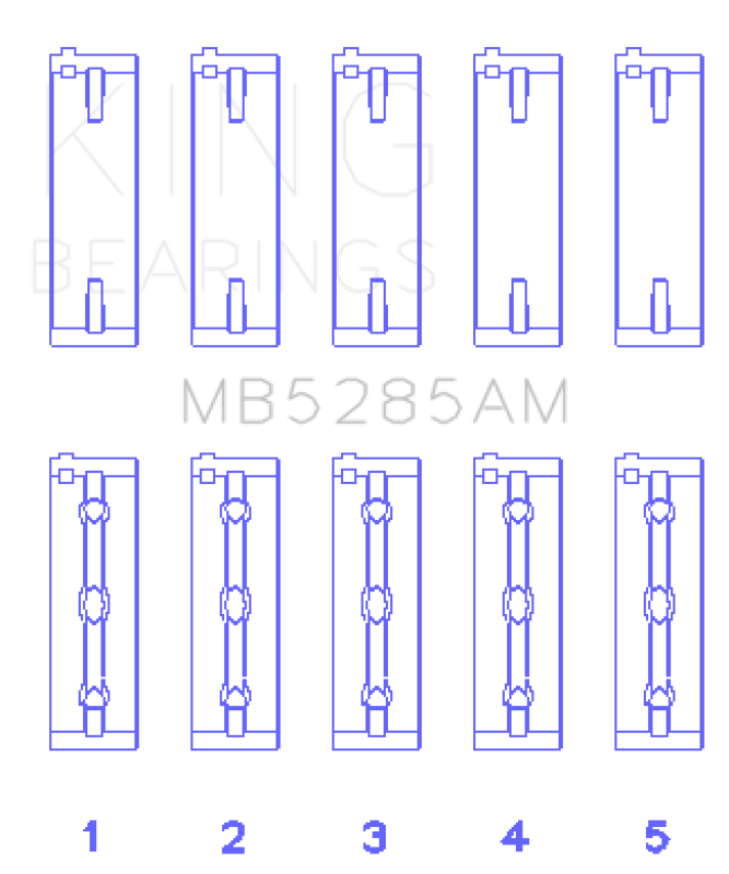 King Engine Bearings Suzuki J18K/J20A (Size +0.25mm) Main Bearing Set Bearings King Engine Bearings
